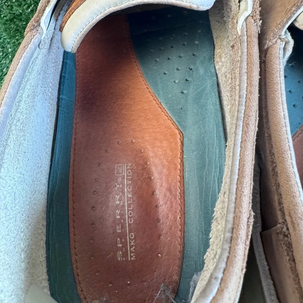 Sperry Top-Sider Mako Men 12M Tan Brown Leather Boat Shoes 0768101 Deck Loafers